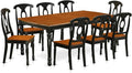 East West Furniture DOKE9-BCH-W 9 Piece Dining Room Table Set Includes a Rectangle Wooden Table with Butterfly Leaf and 8 Kitchen Dining Chairs, 42x78 Inch, Black & Cherry