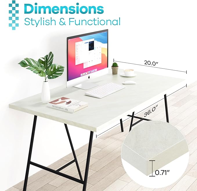 Kaboon Universal Tabletop 36"x20", Solid One-Piece Melamine Table Top,Floating Desk RV Table DIY, Home and Office Countertop, Sea Salt
