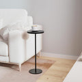 Small Side Table, Metal Round Drink Table, Desktop Diameter 9.99“ for Living Room Bedroom Small Spaces Sofa Couch Chair, Black
