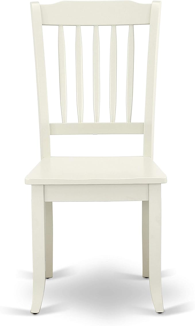 East West Furniture SHDA3-LWH-W 3 Piece Kitchen Table Set for Small Spaces Contains a Round Dining Table with Pedestal and 2 Dining Room Chairs, 42x42 Inch, Linen White