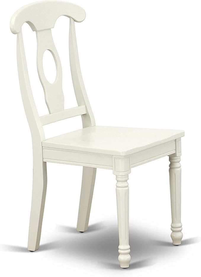 East West Furniture VAKE9-LWH-W 9 Piece Dining Set Includes an Oval Dining Table with Butterfly Leaf and 8 Kitchen Chairs, 40x76 Inch, Linen White