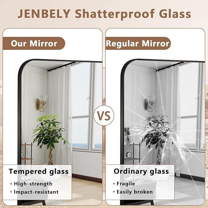 Matte Black Mirror, 20"x30" Rectangle Bathroom Mirror, Metal Frame Rectangle Corner Vanity Mirror, Wall Mounted Mirror for Modern, Living Room, Bedroom, Horizontal Or Vertical