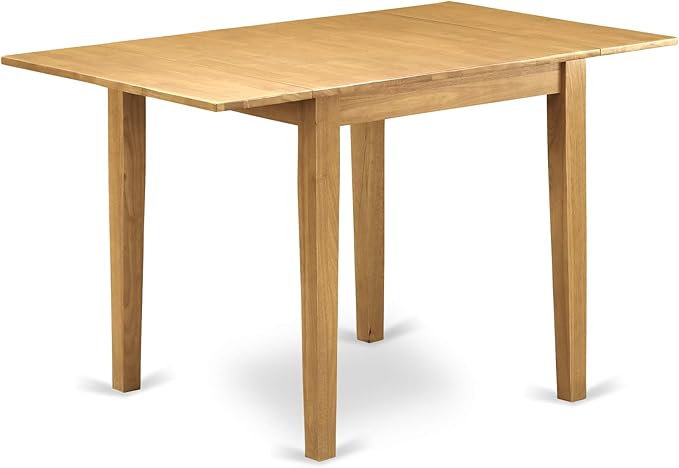 East West Furniture NDGR3-OAK-W 3 Piece Dinette Set for Small Spaces Contains a Rectangle Dining Table with Dropleaf and 2 Dining Room Chairs, 30x48 Inch, Oak