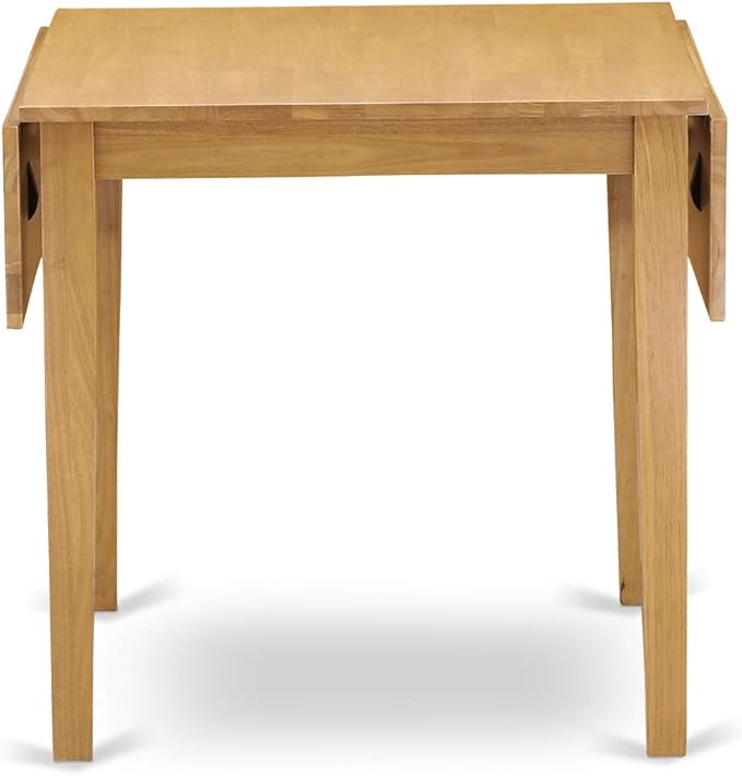 East West Furniture NDGR3-OAK-W 3 Piece Dinette Set for Small Spaces Contains a Rectangle Dining Table with Dropleaf and 2 Dining Room Chairs, 30x48 Inch, Oak