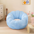 Pumpkin Bean Bag Sofa Chair, Bean Bag Chair with Filler for Teens, Kids, Toddler, Comfy and Lazy Sofa for Dorm, Apartment, Living Room and Bedroom, Sky Blue