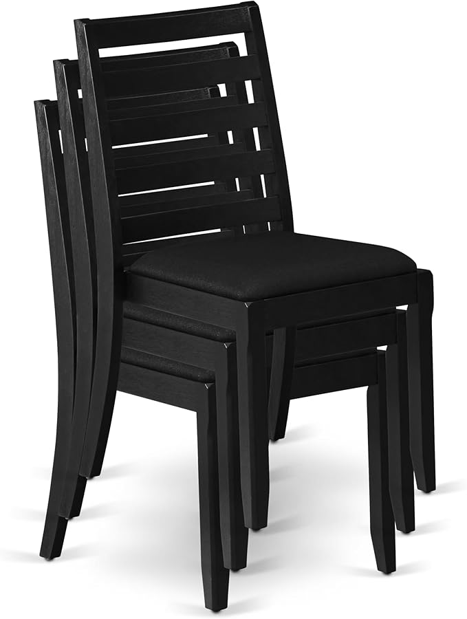 X12X1-0C6-24 14-pc Modern Dining Room Table Set a Rectangular Dining Table with a coffee Table and 12 Black Polyester Stackable Chair, 39x120 Inch, Wire Brushed Black