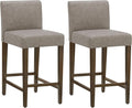 CHITA Counter Height Bar Stools Set of 2, 27" H Seat Height Upholstered Barstools, PU Leather in Stone Grey