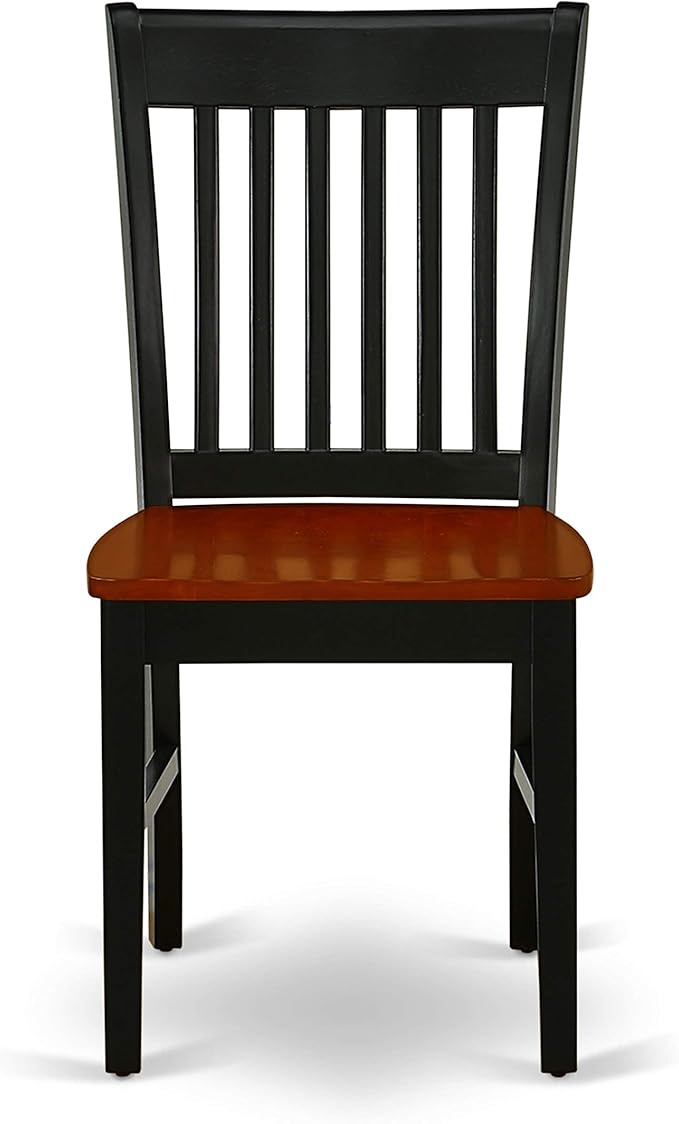 East West Furniture QUNO5-BCH-W 5 Piece Kitchen Table & Chairs Set Includes a Rectangle Dining Table with Butterfly Leaf and 4 Dining Room Chairs, 40x78 Inch, Black & Cherry