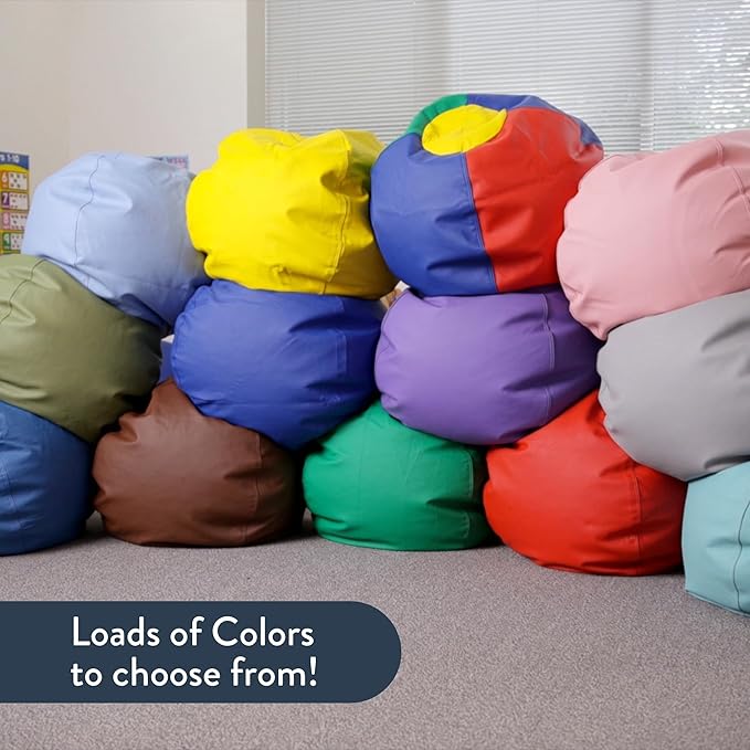 Children's Factory, CF610-036, 26" Go2 Bean Bag, Sage, Kids Flexible Seating for Reading Nook, Daycare, Playroom, Classroom, and Homeschool Furniture