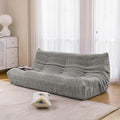 N&V Fireside Three Seater Sofa, Mid Century Armless Twin Size Floor Sofa, Soft Premium Corduroy Floor Lounge Chair, Foam Sofa Accent Chair for Living Room, Bedroom (Harbour Grey)