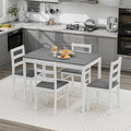 Giantex Dining Table Set with Kitchen Table, Dining Chairs, Compact Space-Saving Dinette Set for Small Space, Breakfast Nook, Dining Room, Kitchen Table Chairs Set for 4 (Grey)