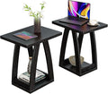 End Tables Living Room Set of 2. Side Tables Living Room. Side Table Beside Sofa. Modern End Table for Home. Black End Tables Set of 2