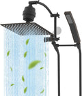 Hibbent Metal 10'' Filtered Rainfall Shower Head with Handheld Combo, High Pressure Shower Wand, 16'' Adjustable Arc Extension Arm, 20 Stage Shower Filter, 71'' Hose, Shower Holder, Oil Rubbed Bronze
