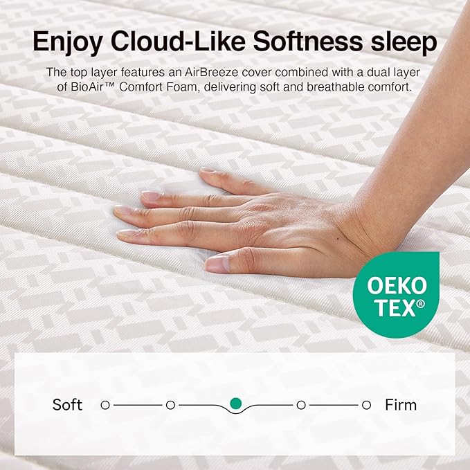 Novilla Twin Mattress, 8 Inch Twin Size Mattresses in a Box with Smarts™ Coil for Pressure Relief, Medium Firm Foam and Spring Hybrid Colchones with CertiPUR-US Certified for Kid for Kidss