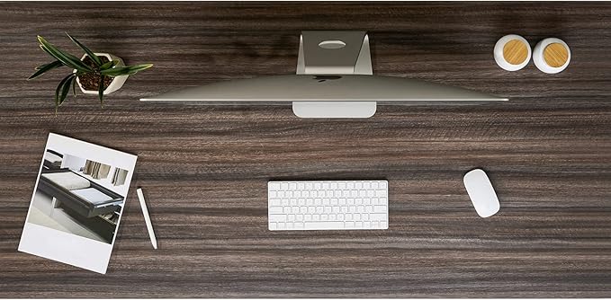Kaboon Universal Tabletop 55"x23.62" Solid One-Piece Melamine Table Top, Double Desk L-Desk DIY, Home and Office Countertop,Eucalyptus