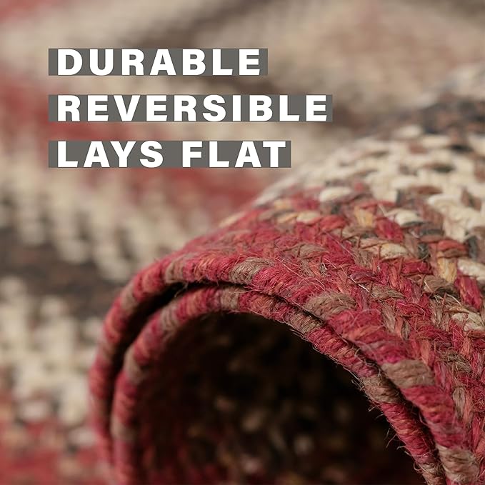 Homespice Chester Braided Area Rugs 4x6' Oval - Ideal Braided Country Rug
