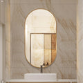 LAIYA 33x20inch Oval Wall Bathroom Mirror with Golden Aluminum Frame,Wall Mounted Oval Vanity Mirrors， Explosion-Proof Glass, Waterproof Design, Easy Installation，Horizontally/Vertically