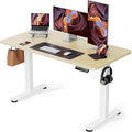 ErGear Height Adjustable Electric Standing Desk, 48 x 24 Inches Sit Stand up Desk, Memory Computer Home Office Desk with Two-Piece Desktop (Natural)