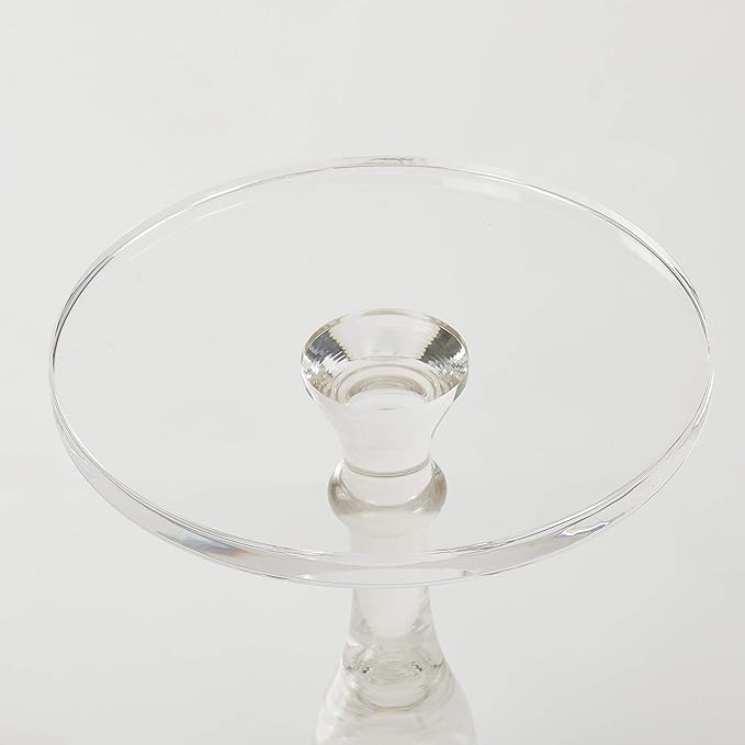 LIKENOW Acrylic End Table,Acrylic Side Table,Modern Nightstand with Clear Small Round Top and Solid Post for Living Room,Bedroom and Lobby 15.7x15.7x19.5 High inches