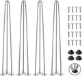 TEN49 Heavy Duty Hairpin Furniture Leg - 40 Inch Industrial Metal Table Legs - 1/2" Extra Thickness 3 Solid Rods Raw Steel Color Leg - Fit for Modern Shelving, Standing Desk, Bar Height Table Legs