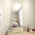 Koonmi Full Length Mirror, 64"x21" Arched Gold Mirror Full Length, Standing Hanging or Leaning Full Body Mirror with Aluminum Alloy Frame for Living Room and Bedroom