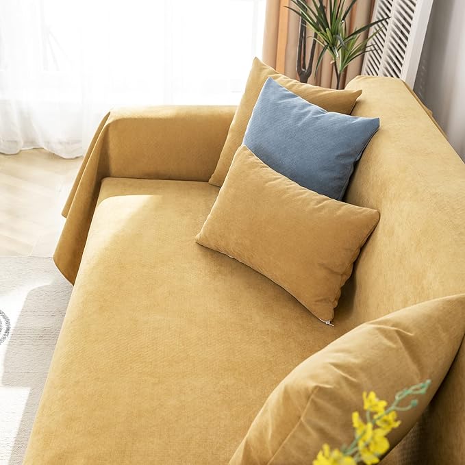 STACYPIK Waterproof Ginger Couch Cover for Sectional, Loveseat Covers, Futon Cover, L Shaped Cover, Anti-Cat Scratch Furniture Protector for 2 Cushion Couch，Washable Pets Protector Sofa Cover-71X71IN
