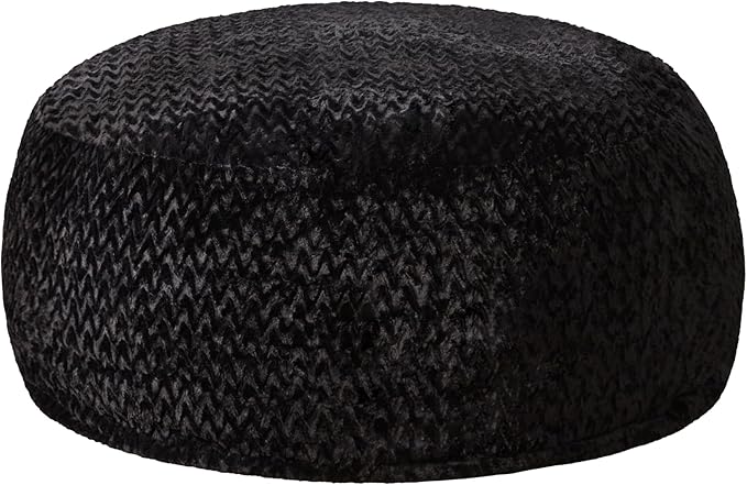 Hobestluk 5ft Bean Bag Chairs for Adults Large Beanbag Chair with Chevron Plush Fur Cover Big Bean Bag Chair for Living Room Bedroom Dorm Office - Black (50” x 50” x 24”)