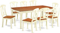East West Furniture DOKE9-WHI-W 9 Piece Dining Room Furniture Set Includes a Rectangle Wooden Table with Butterfly Leaf and 8 Kitchen Dining Chairs, 42x78 Inch, Buttermilk & Cherry