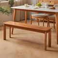 Dining Bench, Solid Wood Bench with Wide Seat, Mid Century Modern Bench, End of The Bed Bench, 47.2" L x 11" W x 16.5" H(Natural)