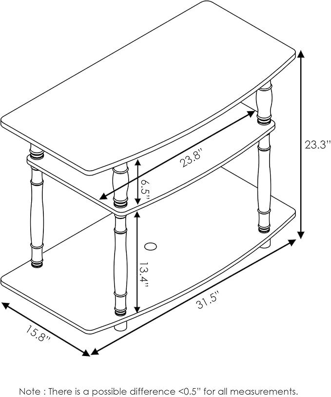 Furinno Turn-N-Tube No Tools 3-Tier Entertainment Center TV Stand for TV up to 32 Inch, Plastic Classic Tubes, Espresso/Black