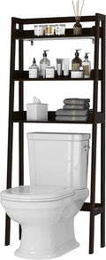 UTEX Over The Toilet Storage, 3-Tier Bathroom Shelves Over Toilet, Behind Toilet Bathroom Organizer (Espresso)