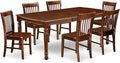East West Furniture DONO7-MAH-W 7 Piece Dining Table Set Consist of a Rectangle Wooden Table with Butterfly Leaf and 6 Dining Room Chairs, 42x78 Inch, Mahogany