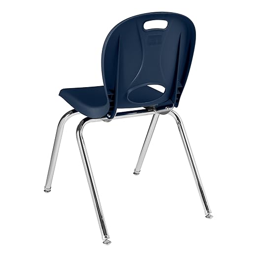 Learniture LNT-116-CSW-NV Learniture Structure Series Stackable School Chairs for Classroom, 16" Seat Height, Navy, Pack of 4