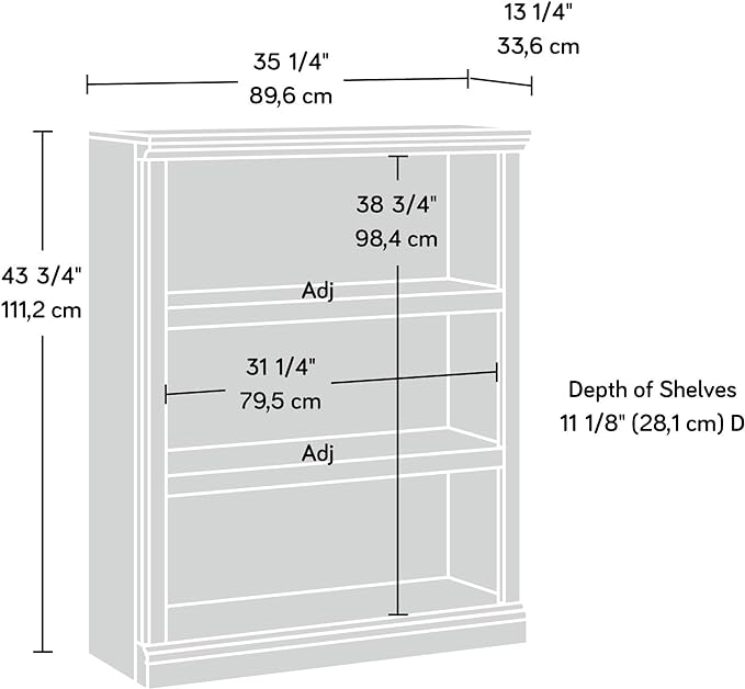 Sauder Miscellaneous Storage 3-Shelf Bookcase/ Book shelf, Salt Oak finish