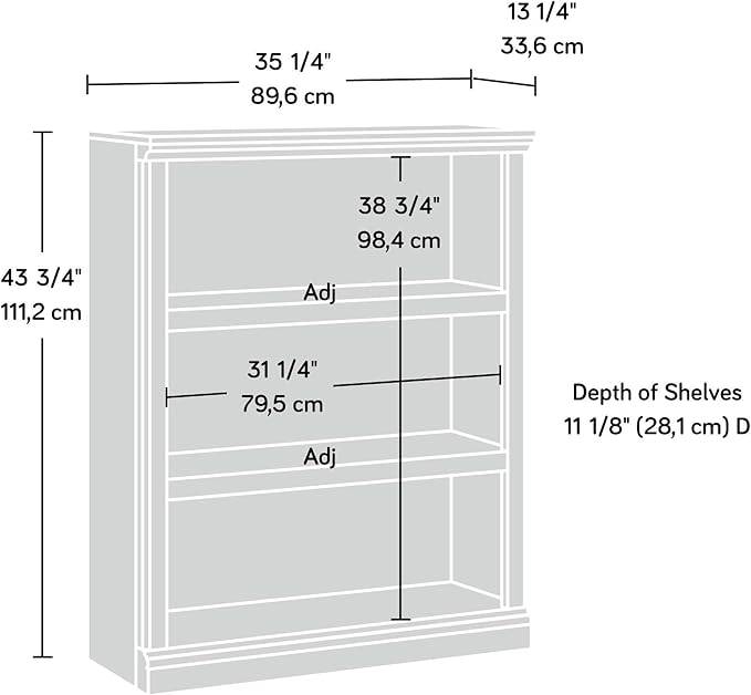 Sauder Miscellaneous Storage 3-Shelf Bookcase/ Book Shelf, Lintel Oak finish