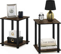 Furinno Simplistic Set of 2 End Table, Columbia Walnut/Black