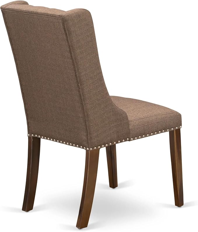 X02FO-208-18 - 5 Pieces Dining Room Set contains an Extendable Rectangle Kitchen Table, 2 Dining Chairs and 2 Modern Benches, 39x120 Inch, Antique Walnut