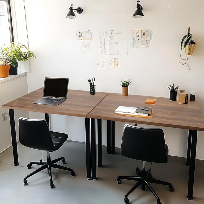 Kaboon Universal Tabletop 45"x20", Solid One-Piece Melamine Table Top, L-Desk Floating Desk DIY, Home and Office, Walnut