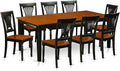East West Furniture QUPL9-BCH-W 9 Piece Dining Table Set Includes a Rectangle Dining Room Table with Butterfly Leaf and 8 Wooden Seat Chairs, 40x78 Inch, Black & Cherry