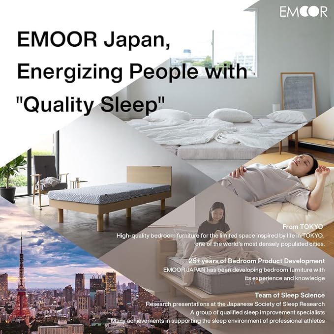 EMOOR Japanese Wool-Blend Padded Futon Mattress GOMA Full Dark Gray, Gusset Foldable Sotrable Elastic Bands Floor Sleeping Guest Bed Tatami Mat