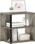 Furinno Romain 2-Tier End Table, French Oak/Black