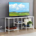 TV Stand for Bedroom up to 50 Inch Modern TV Stands with Power Outlets Small Entertainment Center with Storage 3 Tier TV Cabinet Console Table for Living Room Bedroom Office, White