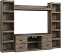 Signature Design by Ashley Trinell Rustic 4-Piece Entertainment Center for TVs up to 69", Light Brown