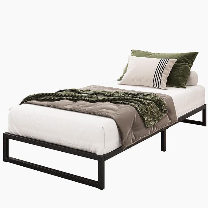 9 Inch Twin Bed Frames Heavy Duty Metal Twin Platform Bed Frame No Box Spring Needed, Noise Free, Easy Assembly, Black