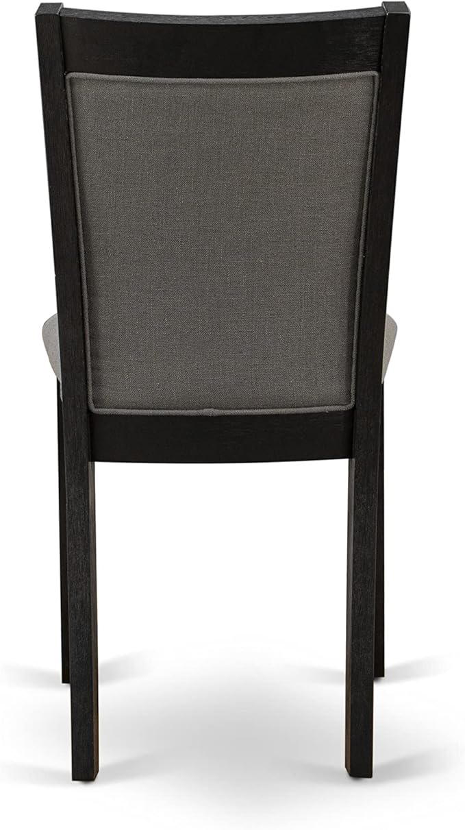 East West Furniture X627MZ650-7 7 Piece Dining Table Set Consist of a Rectangle Kitchen Table with X-Legs and 6 Dark Gotham Grey Linen Fabric Upholstered Chairs, 40x72 Inch, Multi-Color