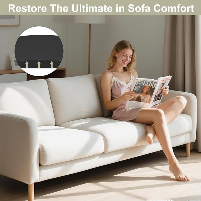 Couch Cushion Support for Sagging Seat, High-Density Curved Foam Sofa Furniture seat Couch Cushions Support Repair, 20"x20" Black Set of 1