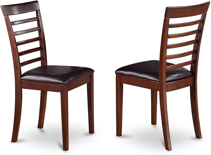 East West Furniture CAML7-MAH-LC 7 Piece Dining Room Table Set Consist of a Rectangle Wooden Table and 6 Faux Leather Kitchen Dining Chairs, 36x60 Inch, Mahogany