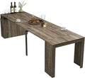 Expandable Dining Table, Convertible Table for Dining Room, Kitchen and Small Spaces, for 2-10 People(with Storage Cabinet and Outlet), Barnwood Brown