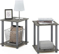 Furinno Simplistic Set of 2 End Table, French Oak Grey/Grey