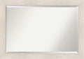 Amanti Art White Bathroom Mirror for Over Sink, 29x41 Hardwood White Wash Rectangle Vanity Mirror, Large Rustic Farmhouse Wood Frame, Hangs Horizonally and Vertically, Bathroom Wall Decor, Beveled